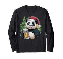 Weihnachten Tshirt Christmas Weihnachtsmann Panda Bier Langarmshirt von Ugly Christmas Geschenk Kleidung Xmas Weihnachten