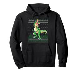 Dinosaurier Raptor T-Rex Happy Christmas Funny Ugly Christmas Pullover Hoodie von Ugly Christmas Ornament Supply For December Gift