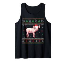 Santa Pig Frohe Weihnachten Lustiges hässliches Weihnachtsfest Tank Top von Ugly Christmas Ornament Supply For December Gift