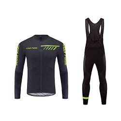 Bike Wear Winter MTB Herren Fahrradbekleidung Set Langarm Atmungsaktiv Radtrikot Fahrrad Trikot (Radjacke Langarm und Fahrradhose mit 3D Sitzpolster) von Uglyfrog-2