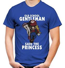 Mario Gentleman Männer und Herren T-Shirt | SNES Luigi Arcade ||| (L, Blau) von Uglyshirt87