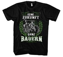 Keine Zukunft ohne Bauern Herren T-Shirt | Bauer Tshirt - Landwirt Tshirt Herren - Traktor - Geschenk - Spruch | Schwarz (3XL) von Uglyshirt89