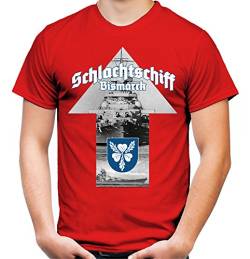 Schlachtschiff Bismarck Männer und Herren T-Shirt | Marine Schiff Deutsches Reich (XL, Rot) von Uglyshirt89