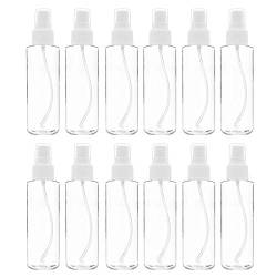 Uikdjgu 12Er Pack Fine Mist Clear SprüHflaschen 120 Ml (4 Unzen) mit Pumpspraykappe, Wiederverwendbare und NachfüLlbare Kleine Leere Plastikflaschen für Reisen, äTherische ÖLe, Parfums von Uikdjgu