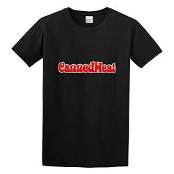 Round Neck Men T-Shirt Summer Trendy Clothing Canned Heat Logo T-Shirt Black M von Ujoya