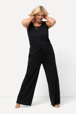 Große Größen Jumpsuit, Damen, schwarz, Größe: 46/48, Baumwolle/Synthetische Fasern, Ulla Popken von Ulla Popken