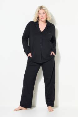 Große Größen Pyjama, Damen, schwarz, Größe: 50/52, Baumwolle, Ulla Popken von Ulla Popken