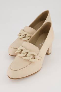 Leder-Pumps, Damen, beige, Größe: 44, Leder, Ulla Popken von Ulla Popken