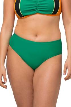 Ulla Popken Damen große Größen Übergrößen Plus Size Bikinislip, einfarbig, Stretchkomfort, schnelltrocknend grün 52 795305455-52 von Ulla Popken