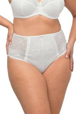 Ulla Popken Damen große Größen Übergrößen Plus Size String-Panty, Spitze, T-String hinten, Ziersteine schneeweiß 54+ 816509200-54+ von Ulla Popken