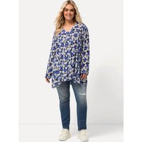 Ulla Popken Longbluse Bluse bedruckt A-Linie Carree-Ausschnitt Langarm von Ulla Popken