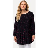 Ulla Popken Longbluse Smokbluse Herzmuster A-Linie Rundhals 3/4-Arm von Ulla Popken