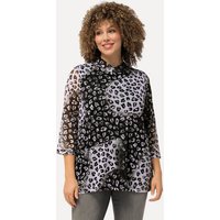 Ulla Popken Longshirt Mesh-Shirt A-Linie Stehkragen 3/4-Arm von Ulla Popken