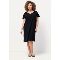 Ulla Popken Sommerkleid Jersey-Midikleid A-Linie V-Ausschnitt Cup-Ärmel von Ulla Popken