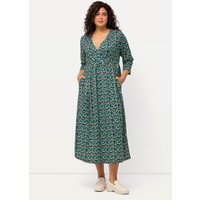 Ulla Popken Sommerkleid Jerseykleid Punkte Wickeloptik V-Ausschnitt von Ulla Popken