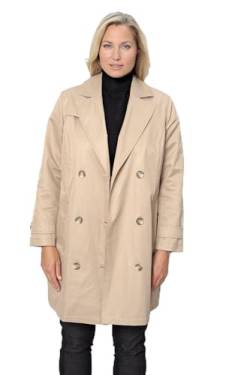 Ulla Popken meyermode Trenchcoat, Straight Fit, Reverskragen, Zweireihige Knopfleiste Camel 52 202904310-52 von Ulla Popken