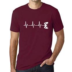 Herren Grafik T-Shirt Gamer Controller Herzschlag lustig Gaming – Gamer Controller Heartbeat Funny Gaming – Öko-Verantwortlich Vintage Jahrgang Kurzarm Lustige Druck Geburtstag Geschenk Mann Burgun von Ultrabasic