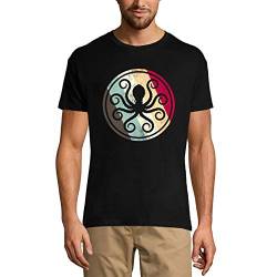 Herren Grafik T-Shirt Oktopus-Logo - Retro – Octopus Logo - Retro – Öko-Verantwortlich Vintage Jahrgang Kurzarm Lustige Druck Geburtstag Geschenk Mann Dunkelschwarz L von Ultrabasic