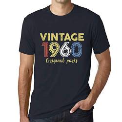 Herren Grafik T-Shirt Originale Teile 1960 – Original Parts 1960 – Geschenk 64. Geburtstag Jahrestag 64 Jahre Jubiläum 64 Jährige Mann Jahrgang 1960 Kurzarm Lustige Druck Dunkelblau 3XL von Ultrabasic