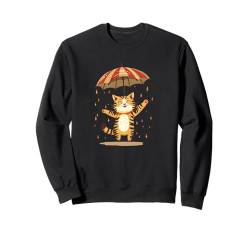 Charmante Katze und Regenschirm für trendiges Tragen Sweatshirt von Umbrella Cat Outfit