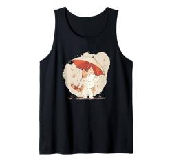 Cool Kitty mit Regenschirm für einen modernen Twist Tank Top von Umbrella Cat Outfit