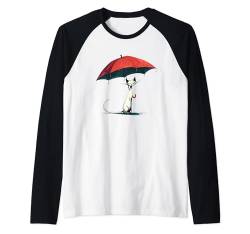 Elegante Katze mit Regenschirm für nette Katzen Kostümliebhaber Raglan von Umbrella Cat Outfit