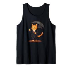 Elegantes Kätzchen mit Regenschirm für hübsches Tragen Tank Top von Umbrella Cat Outfit