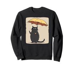 Lustige flauschige Katze unter Regenschirm für Liebhaber von regnerischem Wetter Sweatshirt von Umbrella Cat Outfit