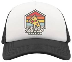 Unbekannt Retro Styled Pizza Fan Club Atmungsaktive Unisex-Half-Mesh-Cap-Hut-Baseballmütze Sport Active Schwarz von Unbekannt