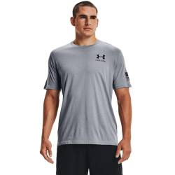 Under Armour Herren New Freedom Flag T-Shirt Hemd, Steel Medium Heather (035) / Schwarz, XL von Under Armour