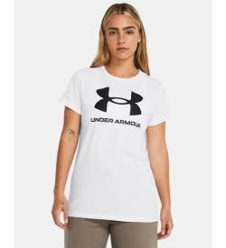 Under Armour für Damen. 1356305 Sportstyle-T-Shirt weiß (L), Lässig, Sportlich, Baumwolle, Multisport, Kurzarm von Under Armour