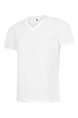 uc317 Uneek 180 GSM Classic V-Ausschnitt T-Shirt Gr. Medium, weiß von Uneek clothing