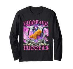 Lustiges Dinosaurier-Huhn-Nugget Bootleg Hardcore Flames Meme Langarmshirt von Unhinged Chicken Nugget Memes