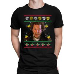 Marv Kevin Allein zu Haus - Weihnachten Ugly Sweater Herren T-Shirt, Schwarz, S von Unibly