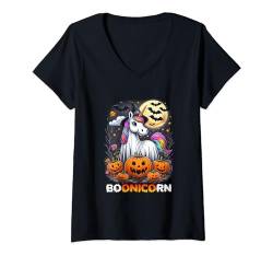 Damen I'm a Boonicorn Süße Halloween-Einhorn-Geisterbekleidung T-Shirt mit V-Ausschnitt von Unicorne ghost ,boonicorn, halloween outfit