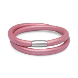 Unique Sports Zweireihig gewickeltes Lederarmband für Charms pink von Unique Sports