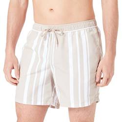 United Colors of Benetton Herren Boxershorts Mare 5Hvj6x00D Boardshorts, Beige gestreift, weiß 73j, Medium von United Colors of Benetton