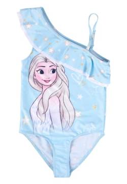 Disney Die Eiskönigin Badeanzug mit Rüschen für Mädchen - ELSA Frozen Kinder Schwimmanzug Blau (DE/NL/SE/PL, Numerisch, 110, 116, Regular, Blau) von United Labels