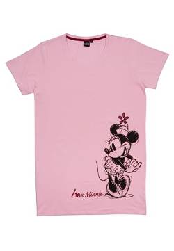 Disney Minnie Mouse Nachthemd für Damen - Love Minnie - Schlafshirt Pyjama kurzärmlig Oberteil Rosa (L) von United Labels