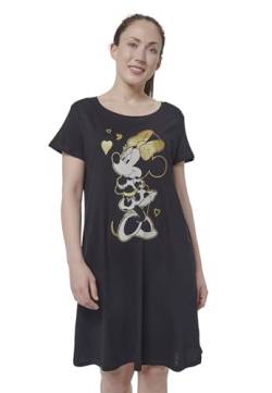 Disney Minnie Mouse T-Shirt für Damen - Oberteil Frauen Shirt Bigshirt Oversize Top Schwarz (as3, Alpha, l, Regular, Regular, L) von United Labels