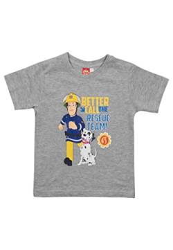 Feuerwehrmann Sam T-Shirt für Jungen - Rescue Team - Kinder Oberteil Shirt kurzärmlig Grau (as3, Numeric, Numeric_122, Numeric_128, Regular) von United Labels