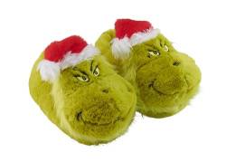 United Labels Grinch 3D Hausschuhe Plüsch für Damen und Herren, Grün, 38/40, Unisex Slipper mit Weihnachtsmütze, Pantoffeln Winter, Puschen Weihnachten von United Labels