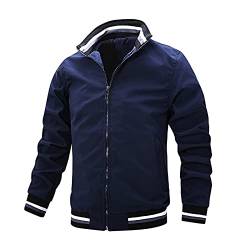 Übergangsjackee Herren Baseball Blouson - Bomberjacke Herren Sommer Dünn Sweatjacke Stehkragen Freizeitjacke Leichte Bomber Jacke Full Zip Übergangsmantel College Jacke Outdoorjacke Trainingsjacke von UnoSheng