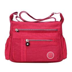 UnoSheng Kosmetik Taschen Damen Mit Namen Tragetasche für Damen, Elegante, leichte, lässige Schulterhandtasche, Geldbörse, Büchertasche Taschen Damen Uhr (Hot Pink, One Size) von UnoSheng