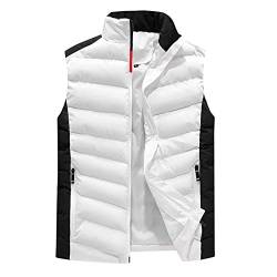 UnoSheng Steppweste Herren Kurz - Weste Herren Winter Outdoor Sportwesten Mit Stehkragen Winter Wärme Dicke Herren Weste Mit Reißverschluss Spleißen Farbblock Ärmellose Outdoorjacke Übergangswesten von UnoSheng