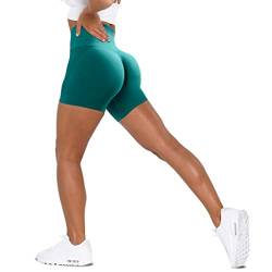 Unthewe Workout-Shorts für Damen, hohe Taille, nahtlos, für Fitnessstudio, Yoga, Booty-Shorts, Scrunch Green, Klein von Unthewe