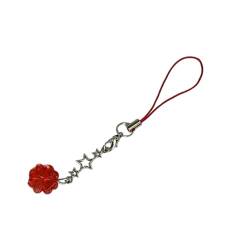 Uqezagpa Hübsche Kristallkleeblatt-Charm-Handykette, elegante Kristalle, vierblättriges Kleeblatt, Handy-Zubehör, vielseitiges Handy, Total L 11CM, Harz und Legierung von Uqezagpa