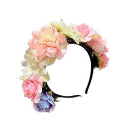 Uqezagpa Kinder-Blumen-Haarband, wunderschöner Haarreif, Make-Up-Haarband, Hochzeits-Haarband für Hochzeiten und von Uqezagpa