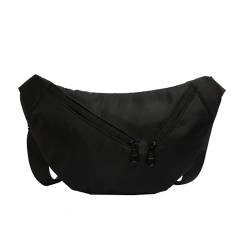 Uqezagpa Tragetasche für Damen, Nylon-Umhängetasche, Knödeltasche für Männer, Frauen, Teenager, Studenten, lässige Umhängetasche, modisch, trendig, vielseitige Sporttasche, Schwarz , Small von Uqezagpa