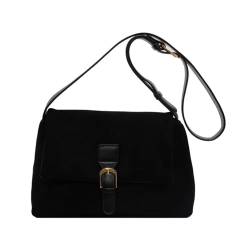 Uqezagpa Tragetasche für Damen, Vintage-Umhängetasche, elegante Leder-Umhängetasche, Damen-Handtaschen, Pendler, lässige Tasche für Damen, Schwarz , 15.6 inches von Uqezagpa